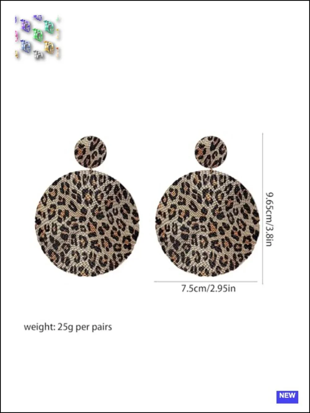 Leopard Print Geometric Circular Stud Drop Dangle Earrings Hypoallergenic